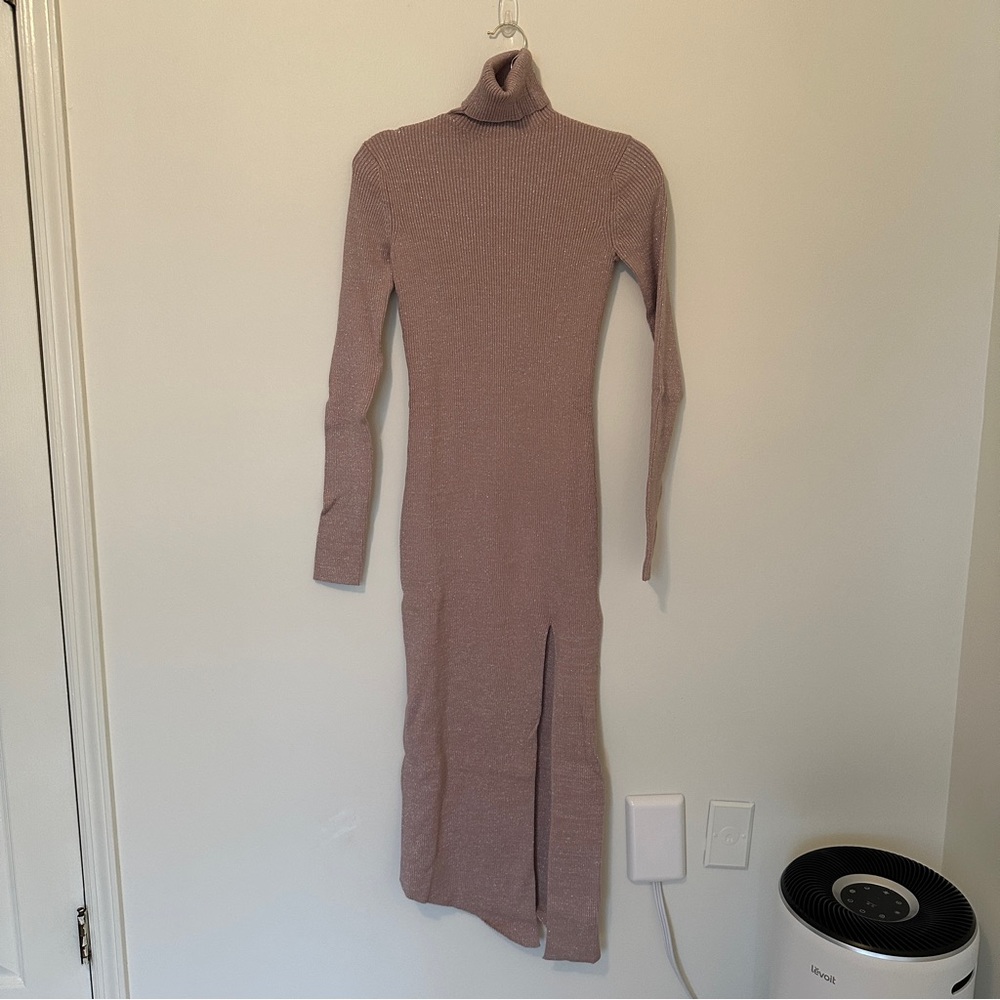 AFRM brand ribbed knit maxi dress with slit. Size S/P. Like New condition.